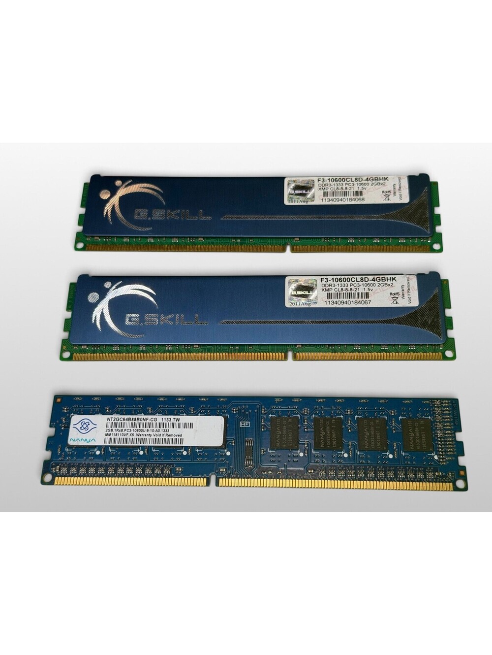 Lot of  3 Mixed Brands 2GB DDR3-1333 / 2GB 1Rx8 PC3